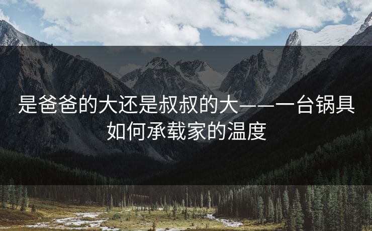 是爸爸的大还是叔叔的大——一台锅具如何承载家的温度 是爸爸的大还是叔叔的大——一台锅具如何承载家的温度