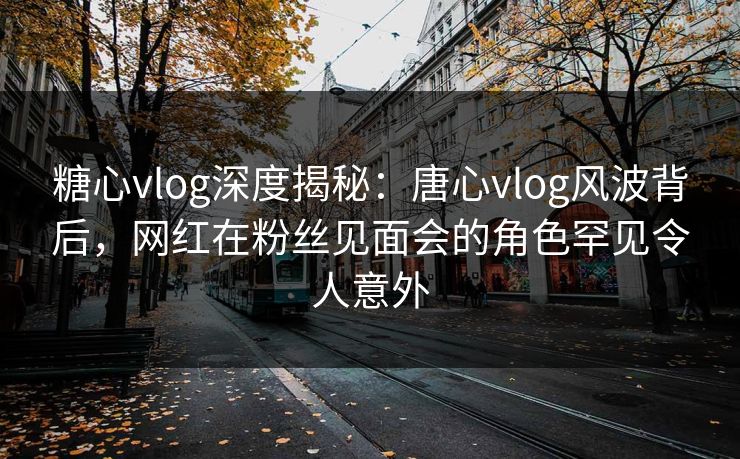 糖心vlog深度揭秘：唐心vlog风波背后，网红在粉丝见面会的角色罕见令人意外
