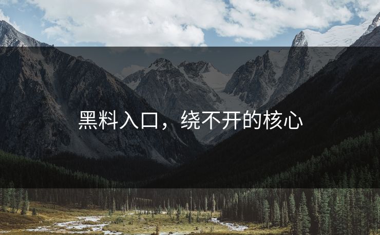 黑料入口,绕不开的核心 黑料入口,绕不开的核心